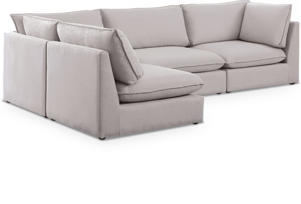 Mackenzie 120" Linen Textured Fabric Upholstered 4pc. Modular Sectional