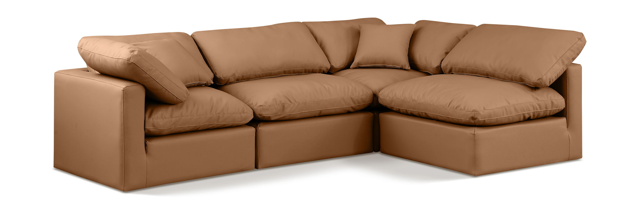 Indulge 105" Vegan Leather Upholstered 4pc. Modular Sectional