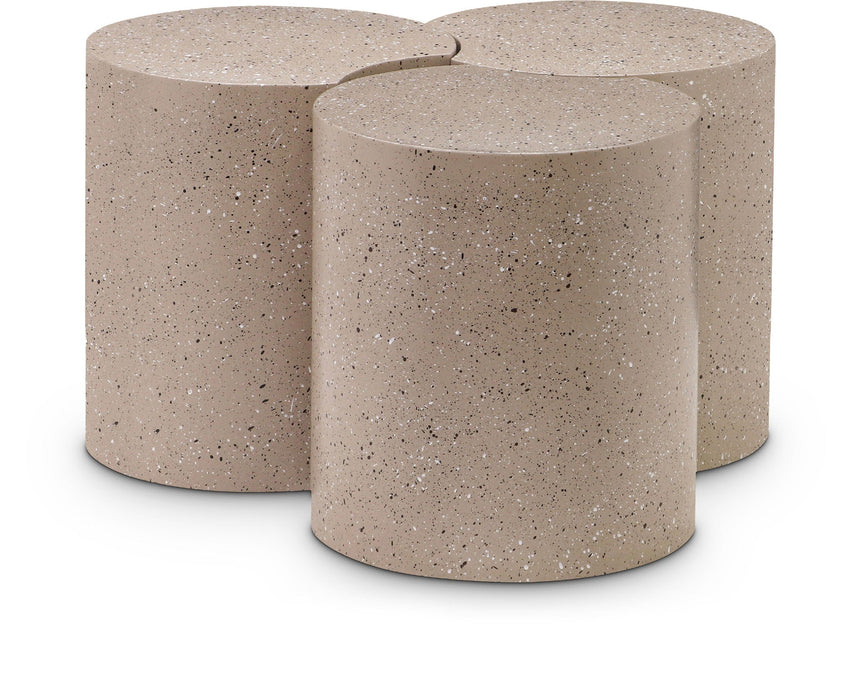 Dimple Terrazzo Pattern Iron Nesting 3pc. Modular Coffee Table