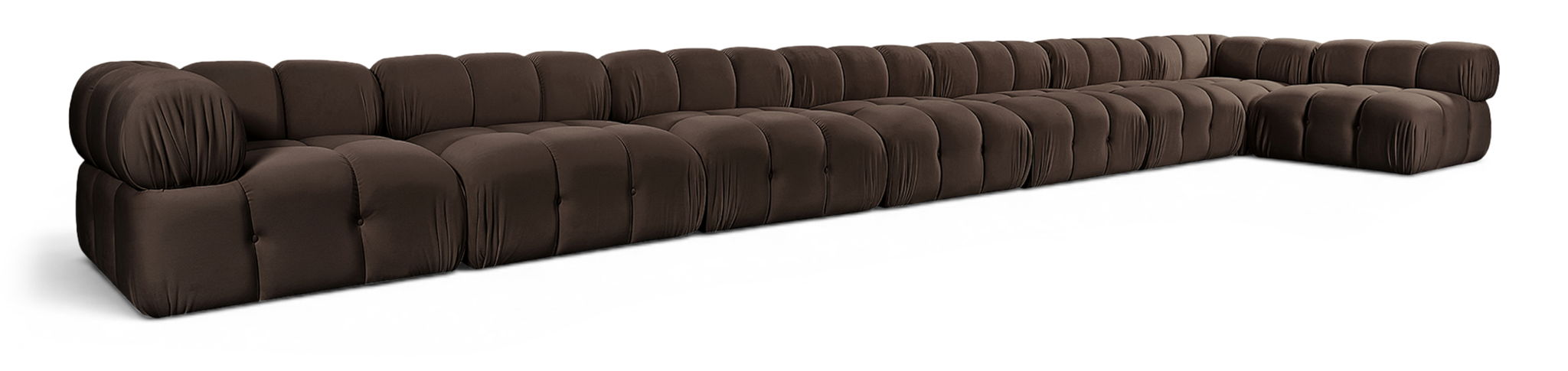 Orin 259" Velvet Performance Fabric Upholstered 8 Pc. Modular Sectional