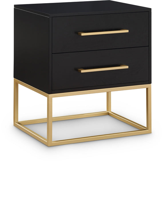 Maxine 22" Wood Veneer And Iron Nightstand