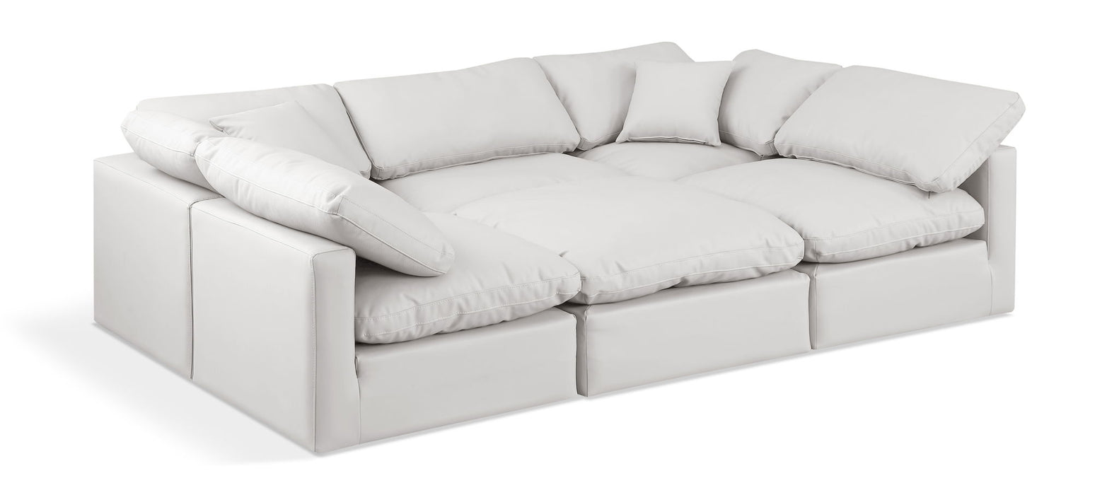 Indulge 105" Vegan Leather Upholstered 6pc. Modular Sectional