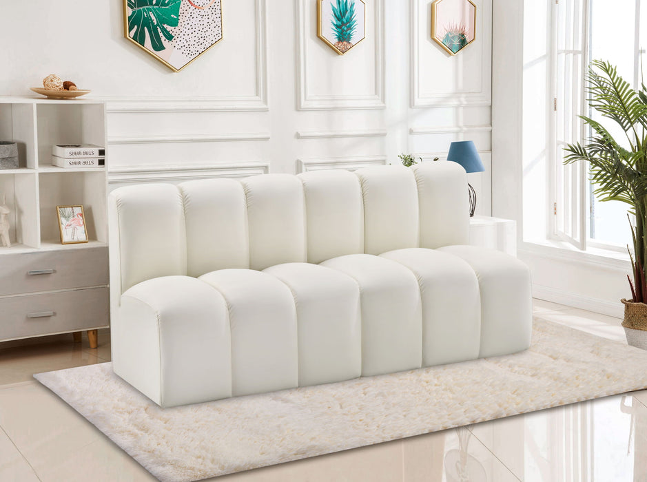 Seccional modular tapizado de cuero vegano Arc de 60" de 2 piezas