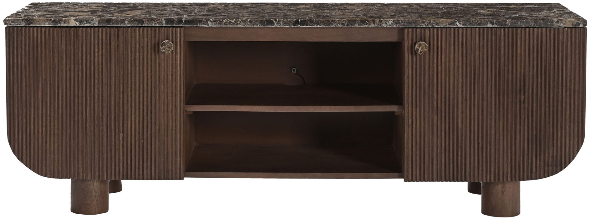 Cressa Genuine Marble And Mango Wood Media Console