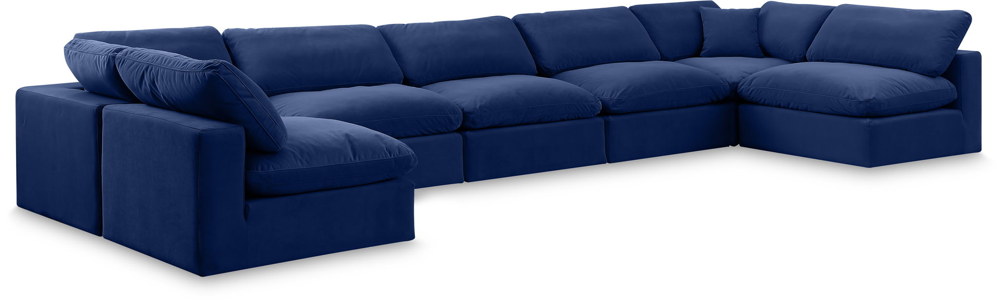 Comfy 197" Velvet Upholstered 7pc. Modular Sectional