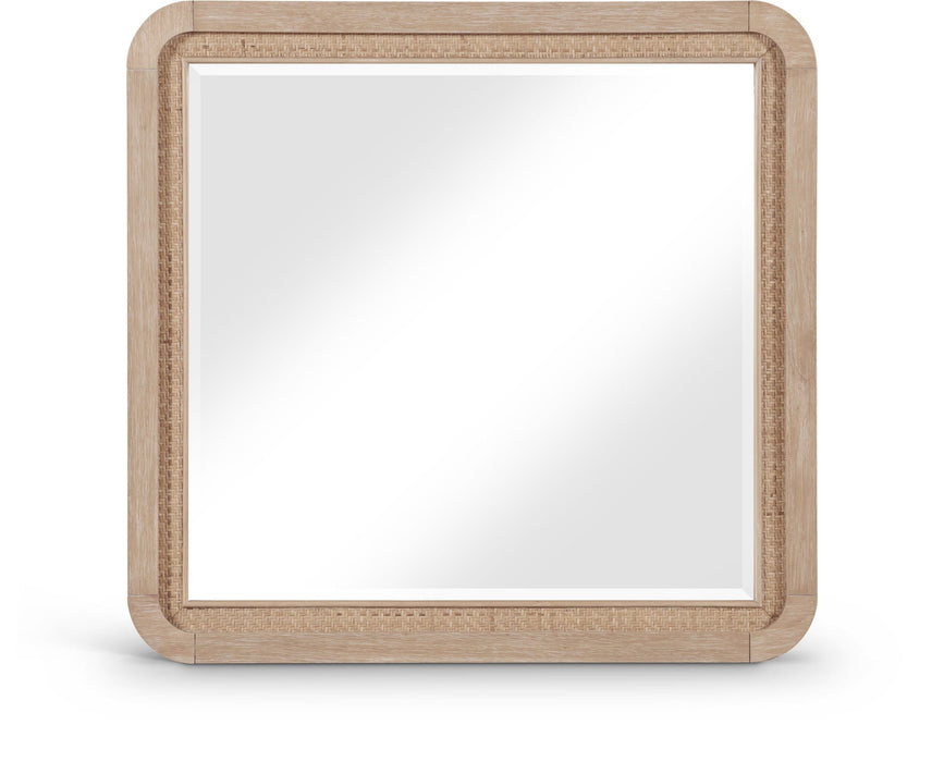 Windsor 40" W X 38" H Natural Cane And Solid Wood Frame Mirror
