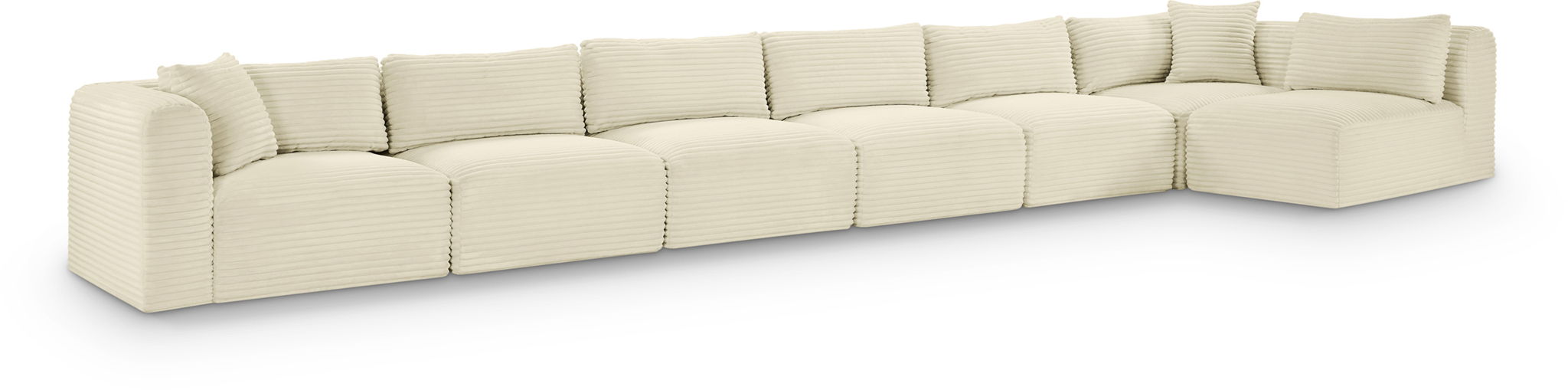Shaggy 202" Corduroy Performance Fabric Upholstered Modular Sectional