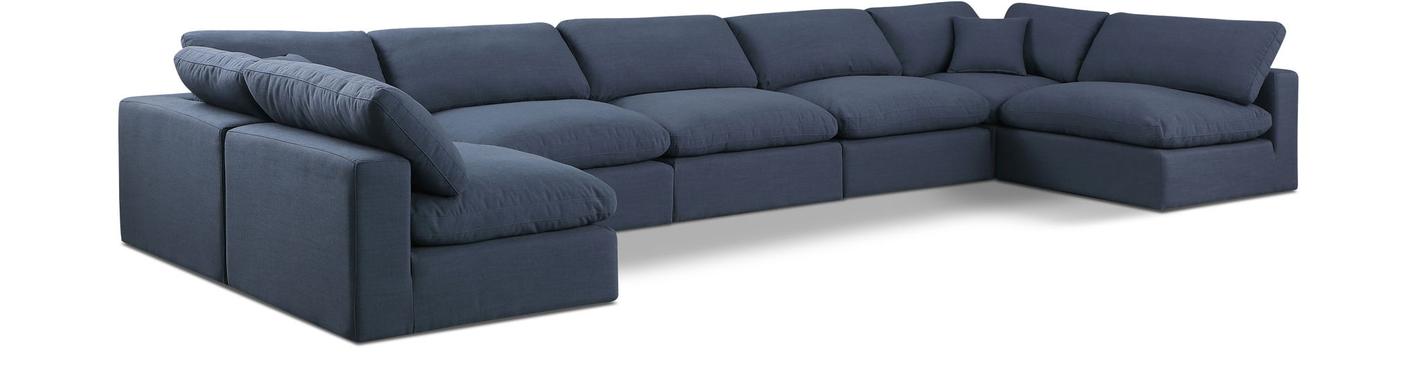 Comfy 197" Linen Textured Fabric Upholstered 7pc. Modular Sectional