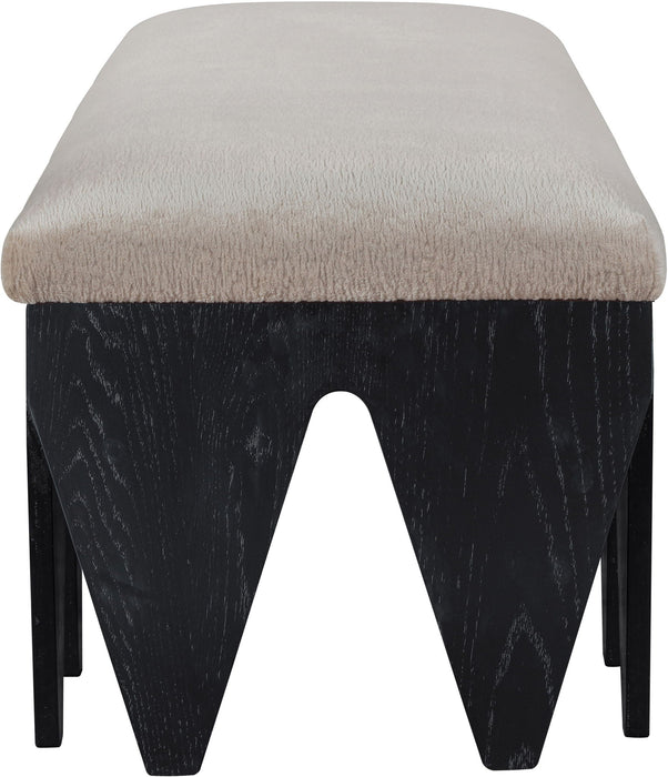 Altair Velour Fur Fabric Upholstered Bench