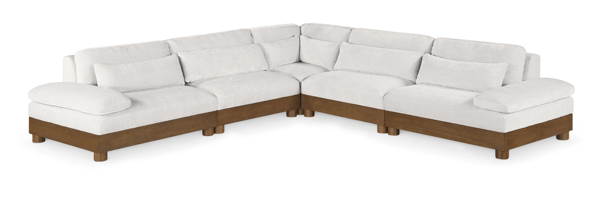 Seccional modular tapizado de chenilla Turin de 127.75" de 5 piezas