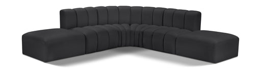 Arc 146" Vegan Leather Upholstered 6pc. Modular Sectional
