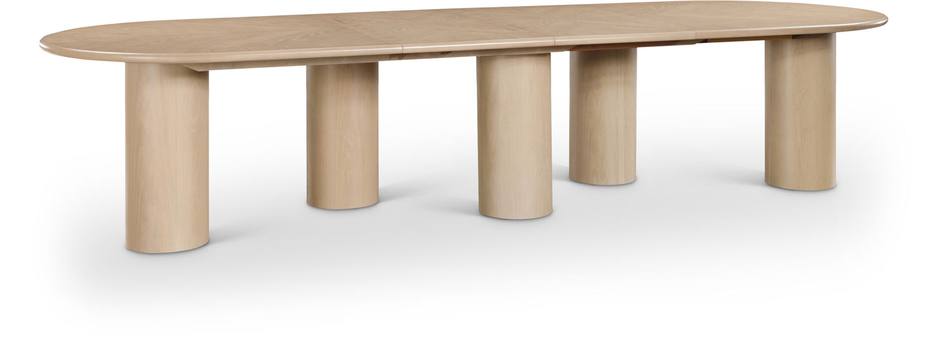 Dolan 95.25" / 119.25" / 143.25" Solid Wood And Oak Veneer Extendable Dining Table
