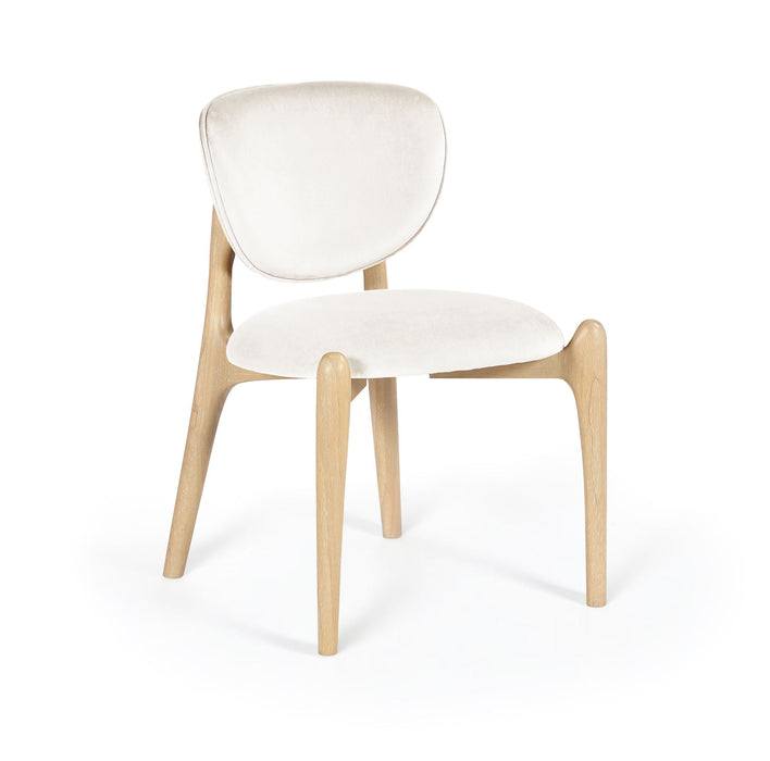 Silla de comedor tapizada de terciopelo de alto rendimiento Velora