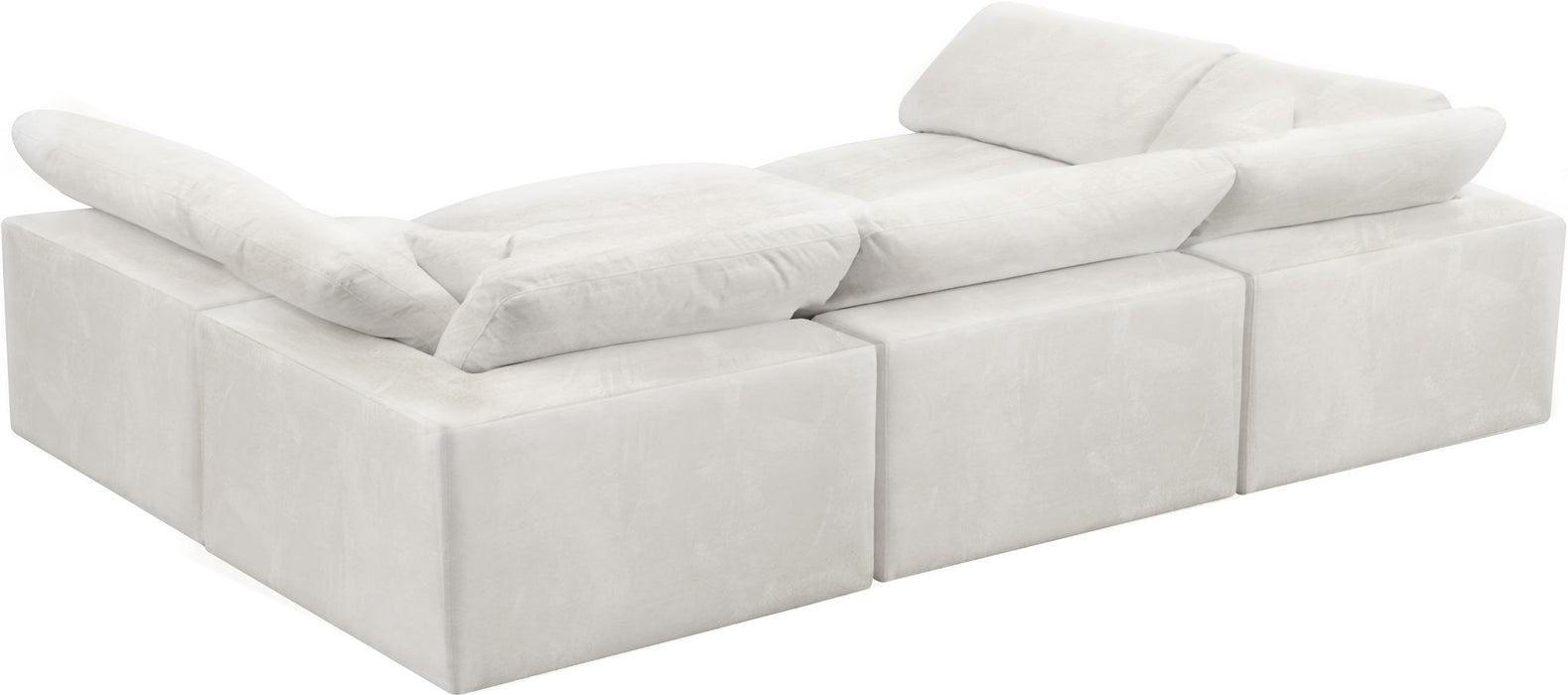 Cozy 119" Velvet Upholstered Overstuffed Fiber Filled Comfort Comfort 6pc. Modular Sectional