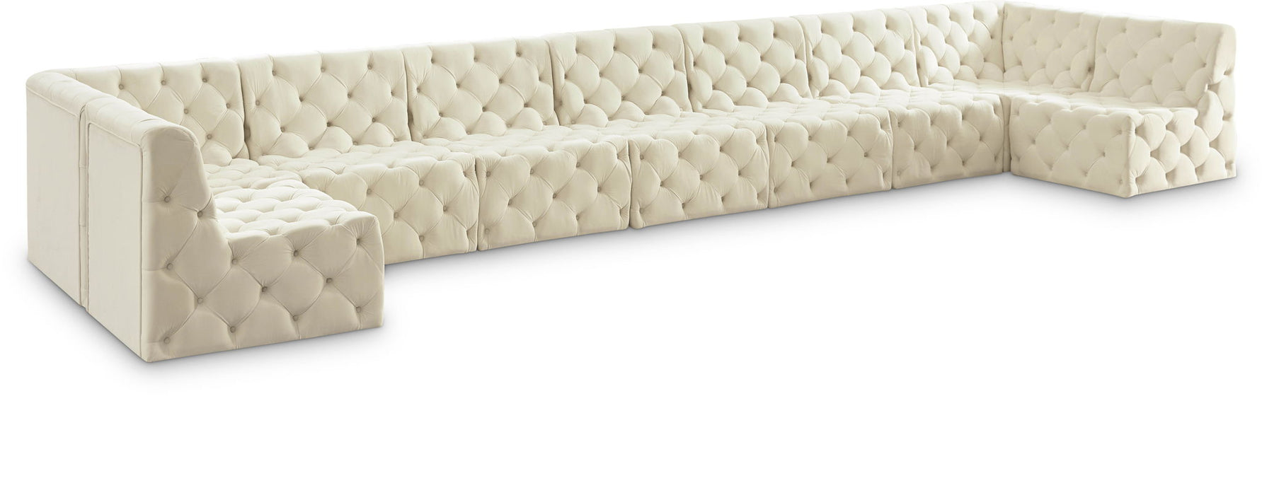 Tuft 215" Velvet Upholstered 9pc. Modular Sectional