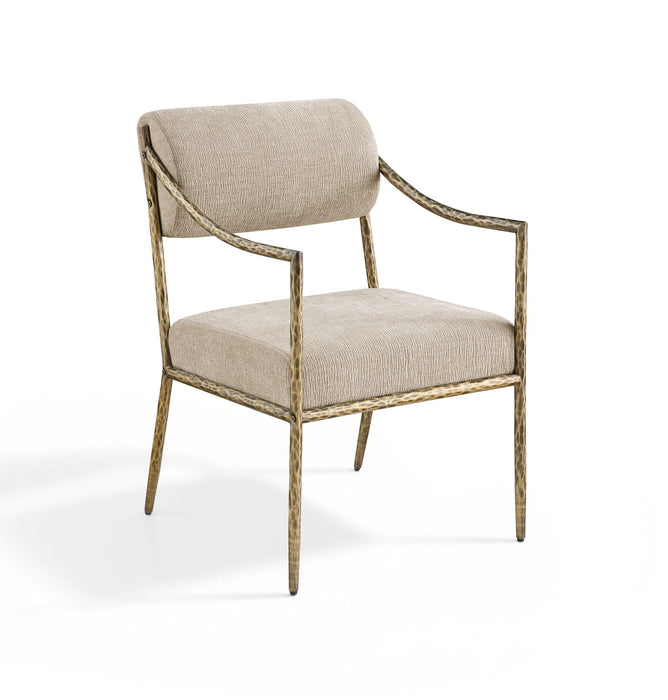 Bastille Chenille Fabric Upholstered Dining Arm Chair