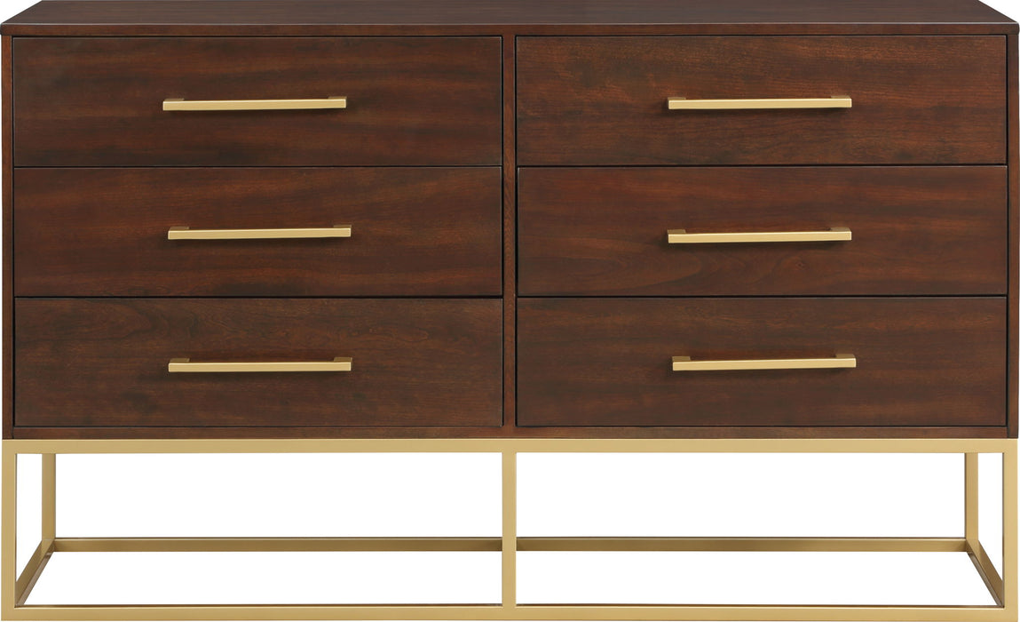 Cómoda de hierro con enchapado de madera Maxine