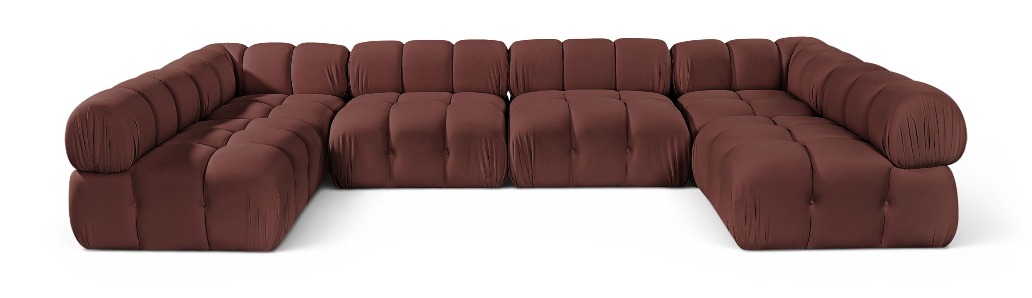 Orin 148" Velvet Performance Fabric Upholstered 6 Pc. Modular Sectional