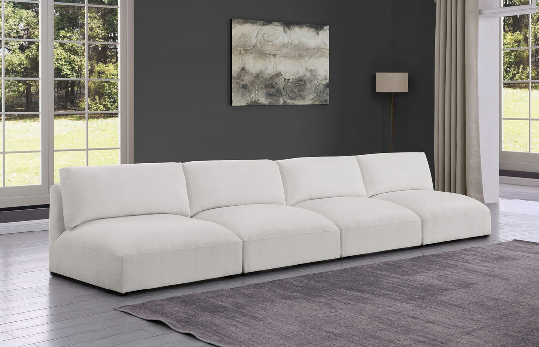 Ease 152" Fabric Upholstered 4pc. Armless Modular Sofa