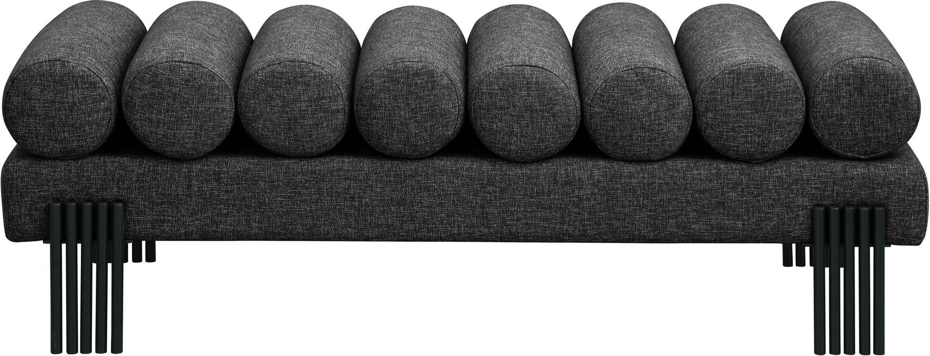 Akeela Linen Textured Fabric Upholstered Bench