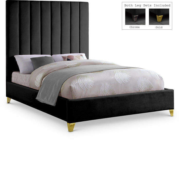 Via Velvet Upholstered Bed