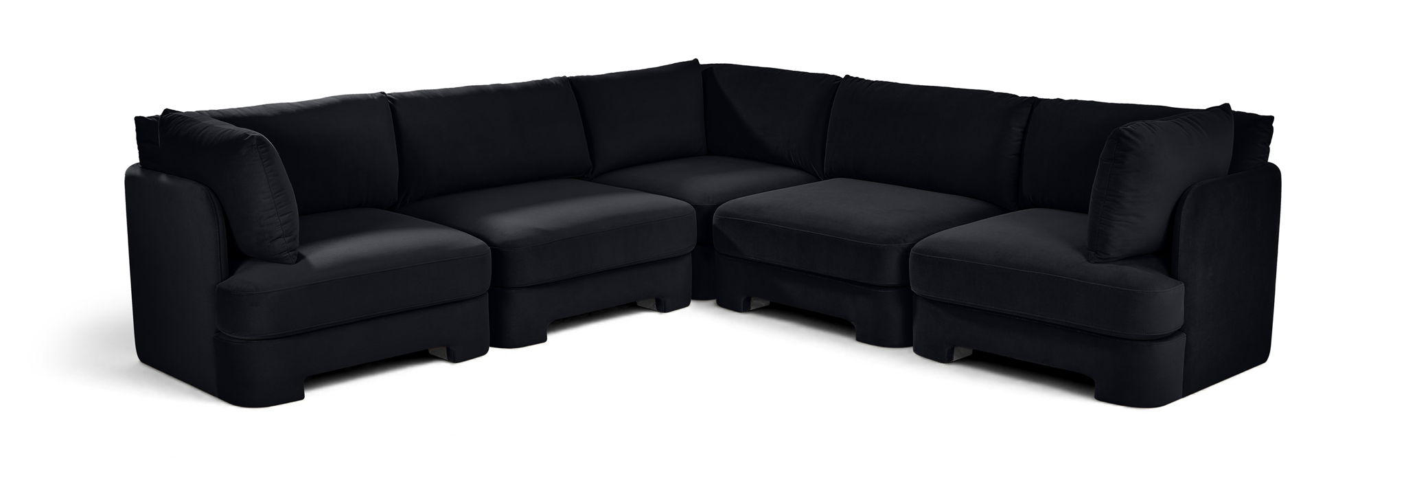 Hammond 111" Velvet Performance Fabric Upholstered 5pc. Modular Sectional
