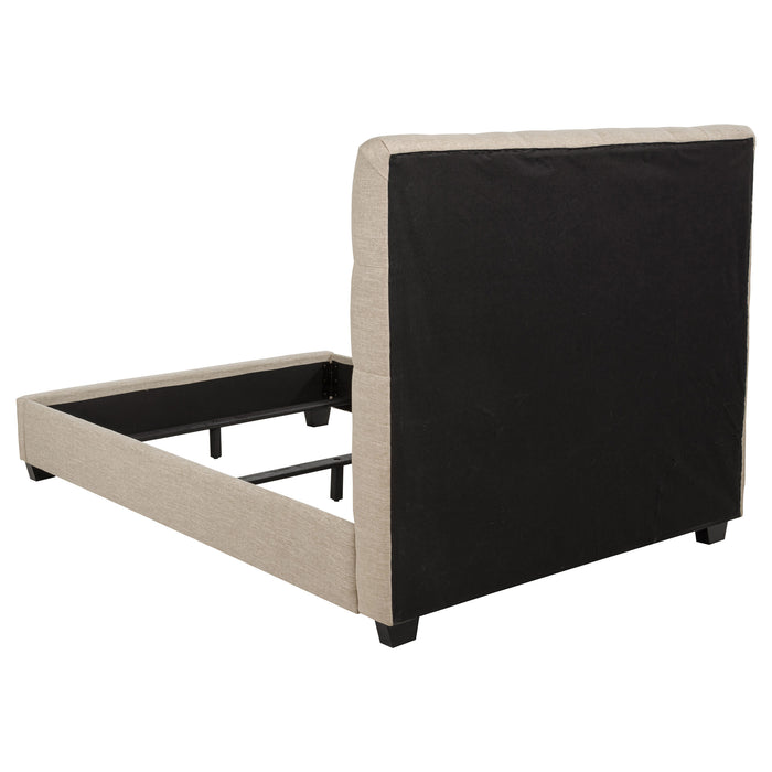 Chloe Upholstered Panel Bed Oatmeal