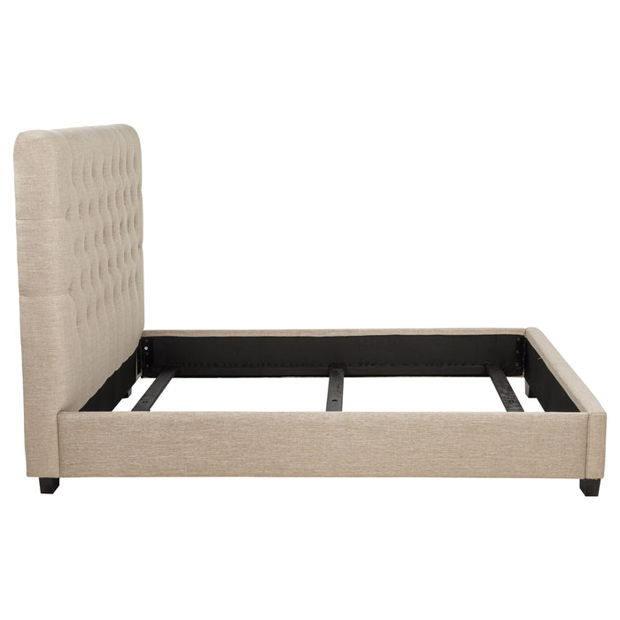 Chloe Upholstered Panel Bed Oatmeal