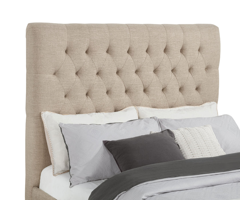 Chloe Upholstered Panel Bed Oatmeal