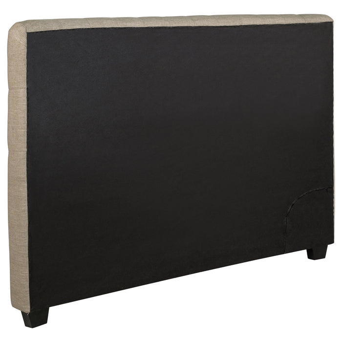 Chloe Upholstered Queen Panel Headboard Oatmeal