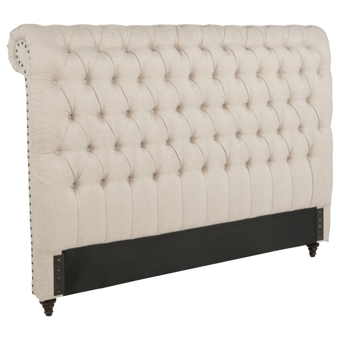 Devon 57-inch Upholstered Eastern King Headboard Beige