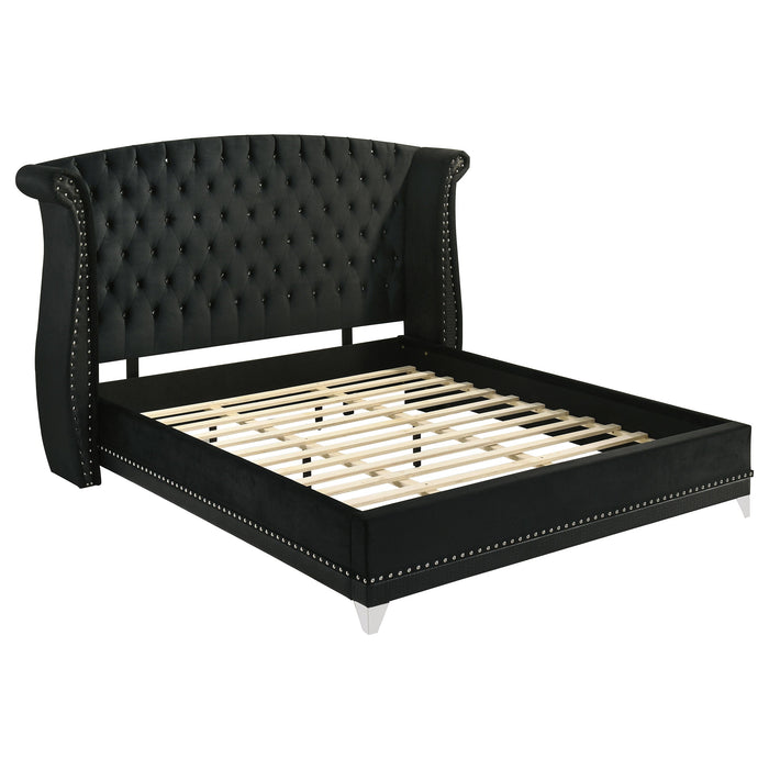Barzini Upholstered Wingback Bed White
