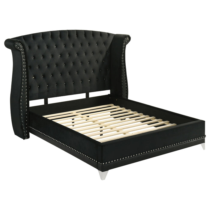 Barzini Upholstered Wingback Bed White