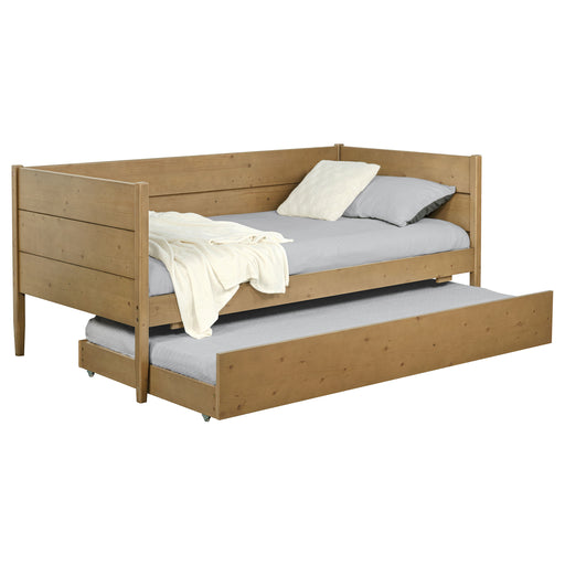Calinda Wood Twin Daybed With Trundle Natural - Brown