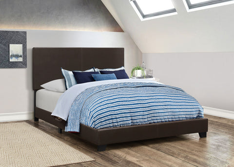 Dorian Faux Leather Upholstered Bed Brown