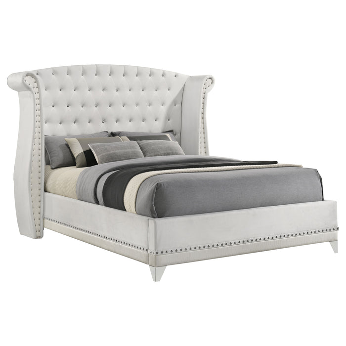 Barzini Upholstered Wingback Bed White
