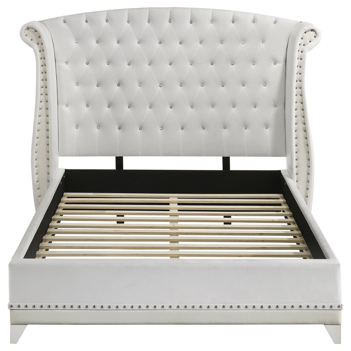 Barzini Upholstered Wingback Bed White