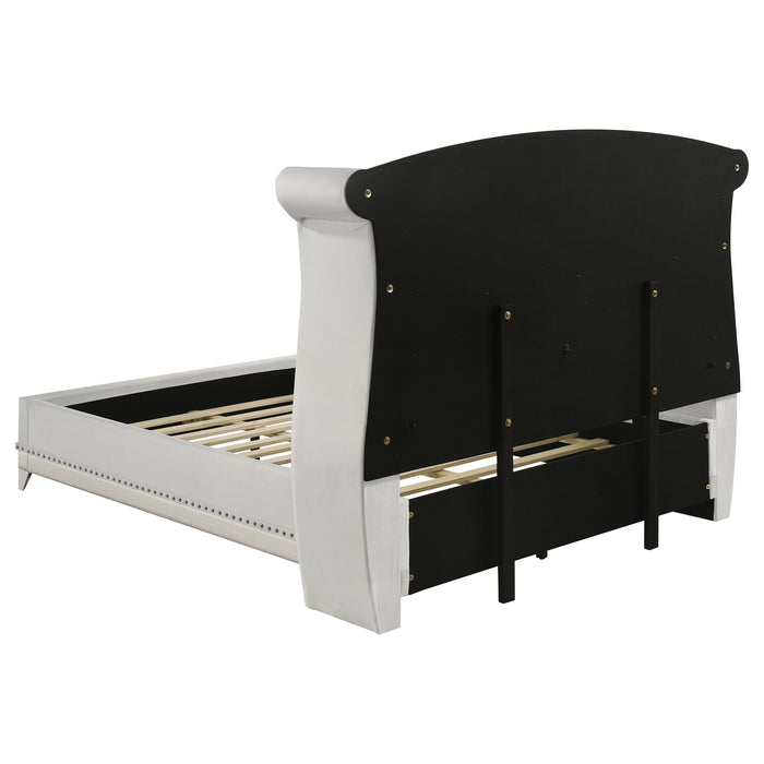 Barzini Upholstered Wingback Bed White