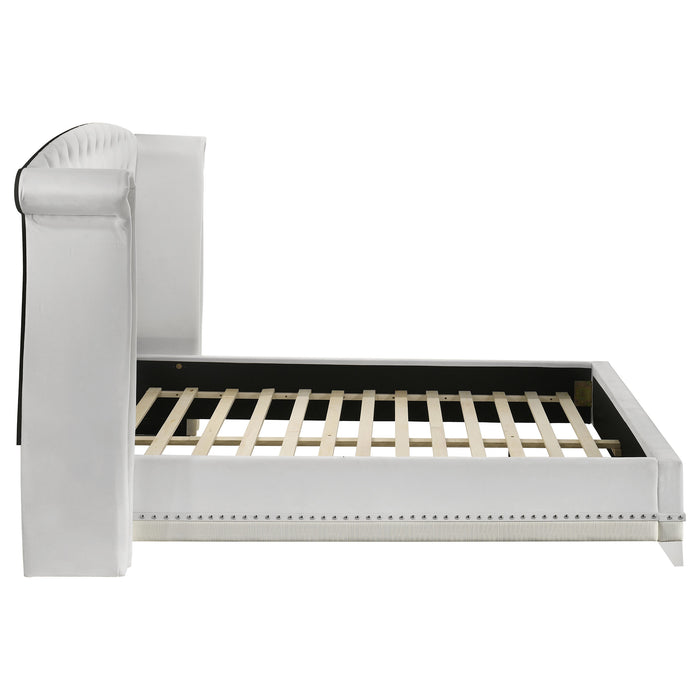 Barzini Upholstered Wingback Bed White