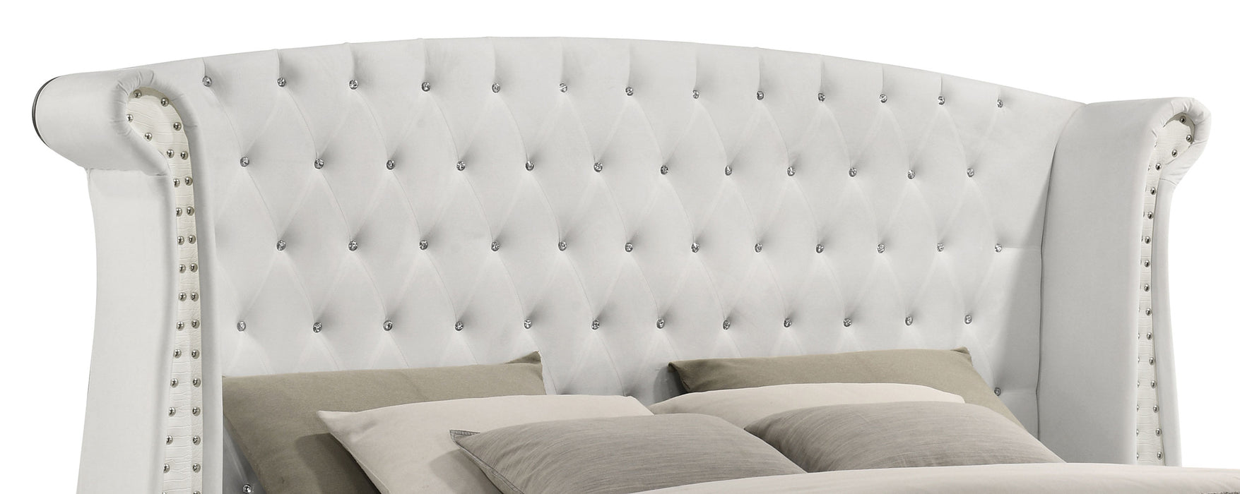 Barzini Upholstered Wingback Bed White
