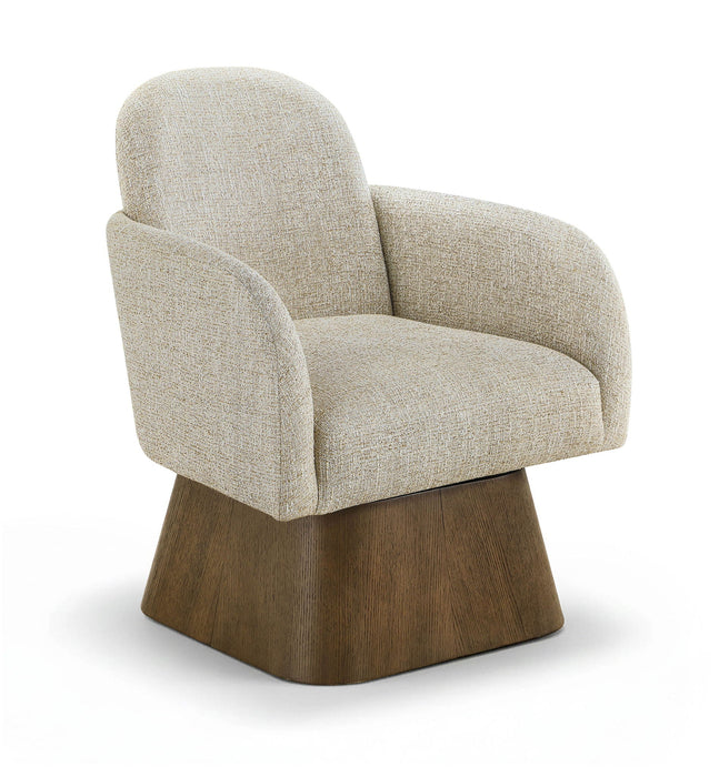 Marlowe Linen Textured Fabric Upholstered Swivel Chair