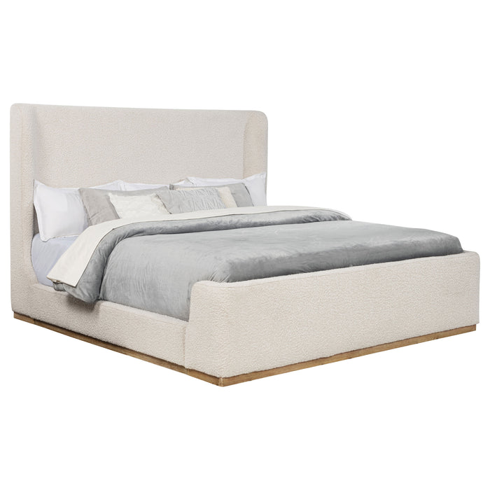 Nala Bouclé Upholstered Platform Bed Cream