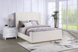 Nala Bouclé Upholstered Platform Bed Cream