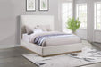 Knox Bouclé Upholstered Platform Bed Cream