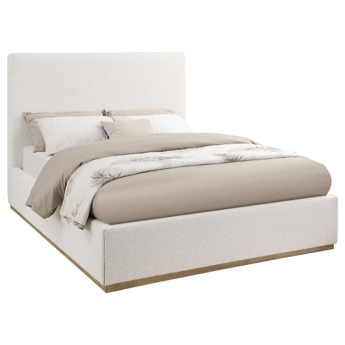Knox Bouclé Upholstered Platform Bed Cream
