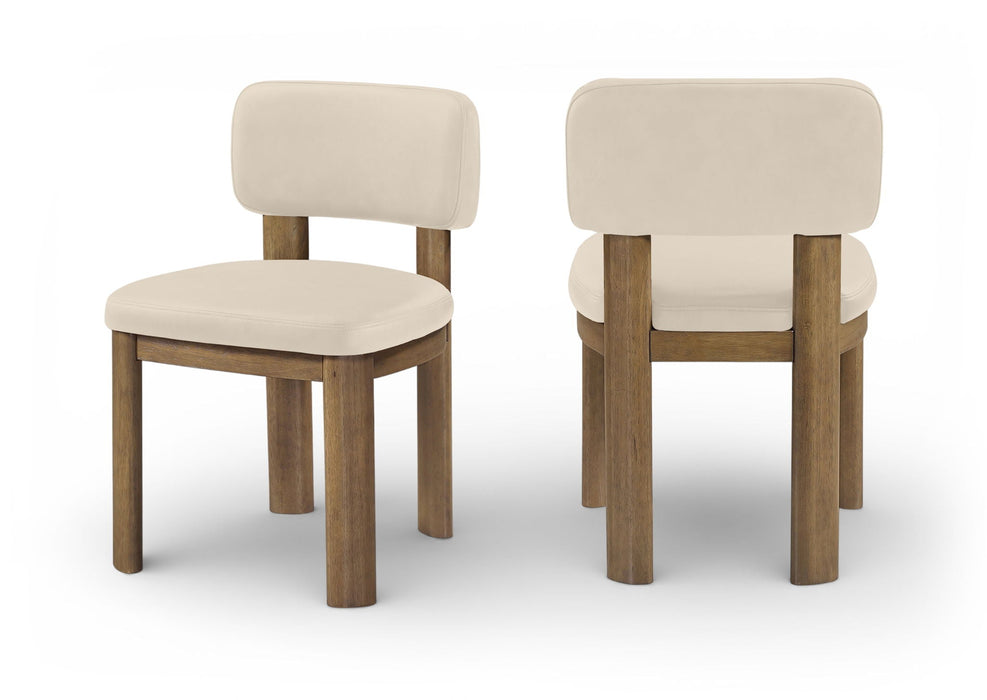 Silla de comedor tapizada de cuero vegano Paloma