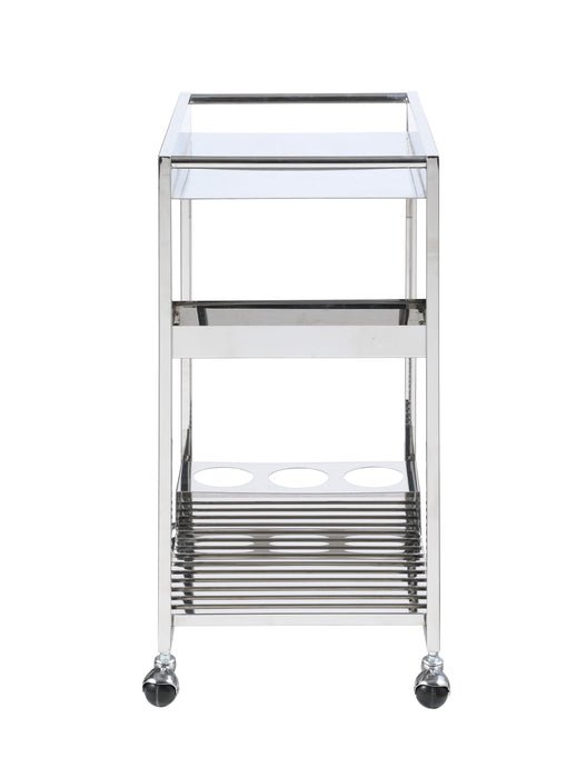 Contemporary Stainless Steel Tea Cart 3030-TC