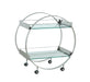 Contemporary Circular Tea Cart w/ Glass Shelves 3037-TC