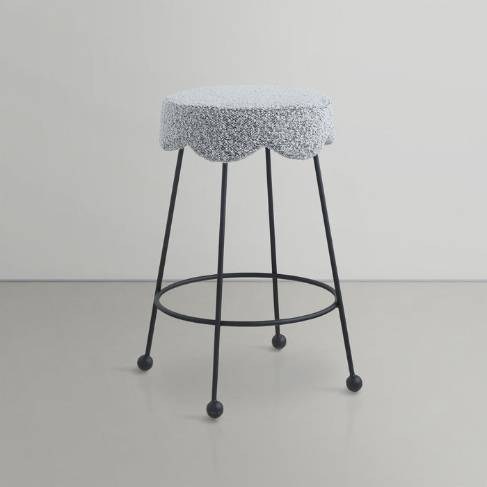 Fleur Boucle Fabric Upholstered Counter Stool