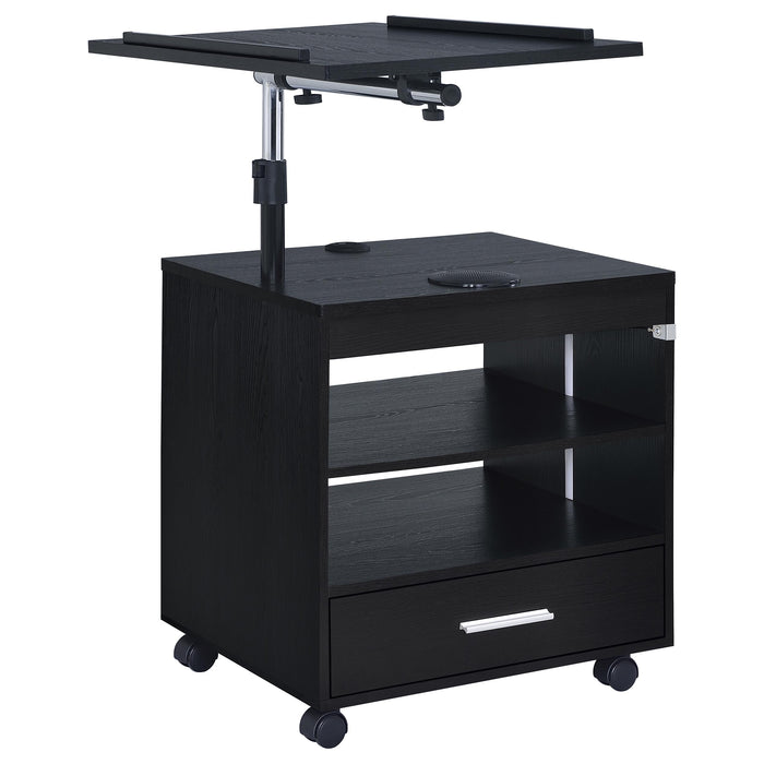 Lerma 1-drawer Adjustable Tray Top Nightstand with Speaker Black Ash